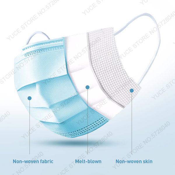 

dhl 50pcs disposable anti-pollution 3 ply protective face mouth masks non woven hygiene mask bi8h