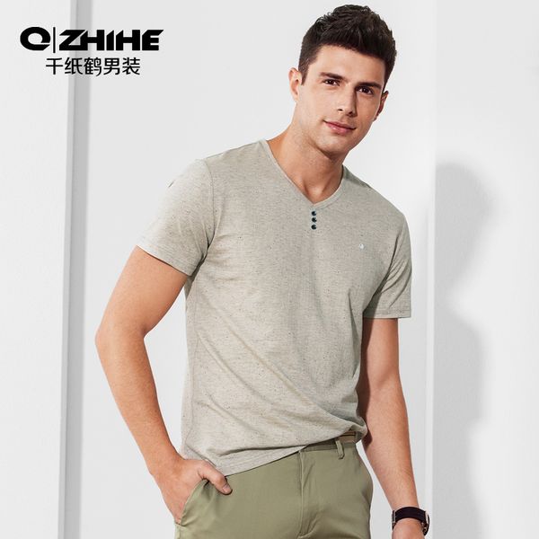 

qzhihe летняя мужская футболка с v-образным вырезом с коротким рукавом корейские тренды цветочные топы модные футболки с буквами 2678, White;black