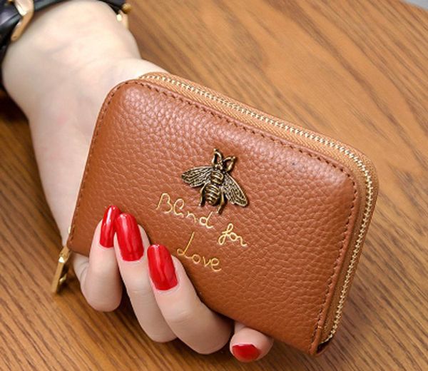 

wallet lichee multi-function organ card female zipper male package female cute coin purse women card holder business card package, Red;black
