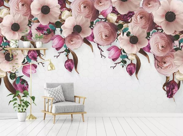 

self-adhesive] 3d flower 54888 wall paper mural wall print decal murals