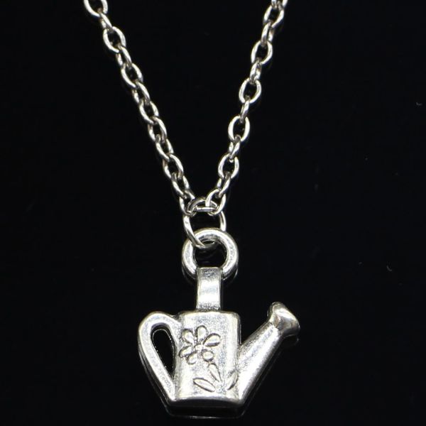 

20pcs new fashion necklace 18x15mm watering can gardening silver pendants short long women men colar gift jewelry choker