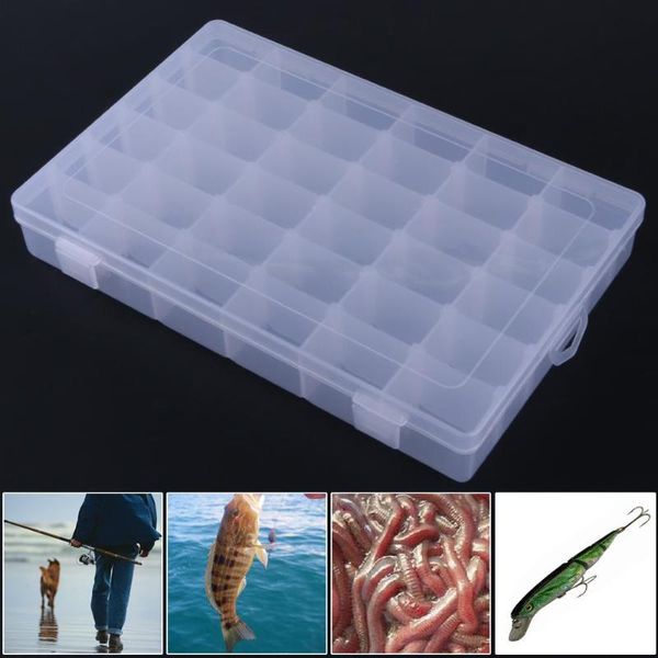 

36 grid adjustable organizer slot jewelry fishing storage tackle box