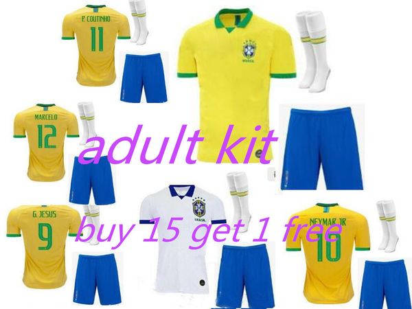 

2019 2020 brasil soccer jerseys kit brazil jersey jesus coutinho firmino marcelo football kit shirt camisa boy football shirt g.jesus, Black