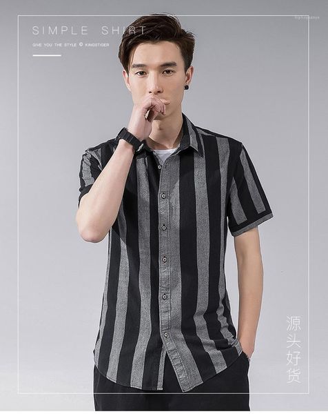 

classic mens striped casual mens summer shirts short sleeve lapel neck cotton polos breathable new designer mens summer tees brief, White;black