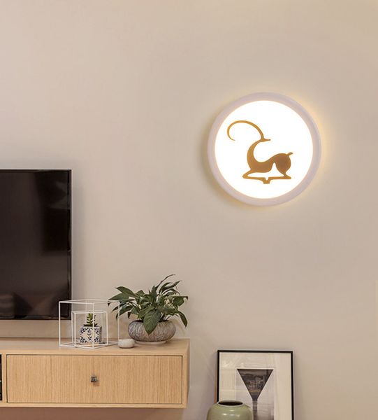 Einfache moderne LED Wandleuchte Innen-Karikatur Hauptschlafzimmer Nachtlampen Moderne minimalistische Gang Veranda Dekoration Lampen TV Wand