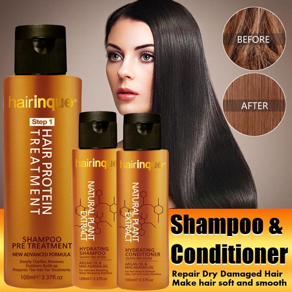 

hairinque sulfate-oil nut oil shampoo conditioner moisturizing smooth frizz-repair dry damaged hair combination