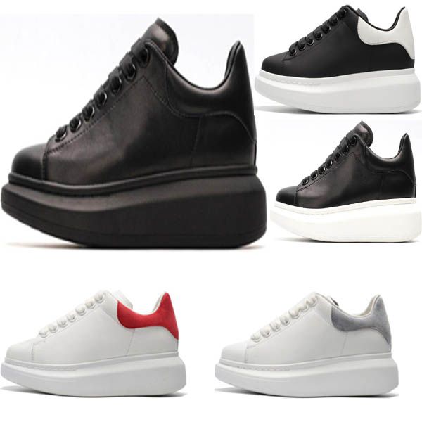 

2019 designer shoes for women men fashion leather sneakers 3m reflective black white velvet thick-soled flat height increasing casual shoe