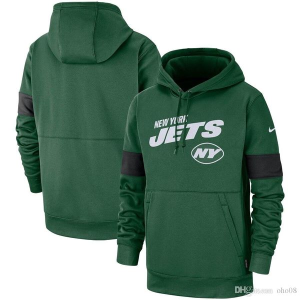 

new mens new york jets authentic sweatshirt vintage sideline team performance pullover hoodie, Blue;black