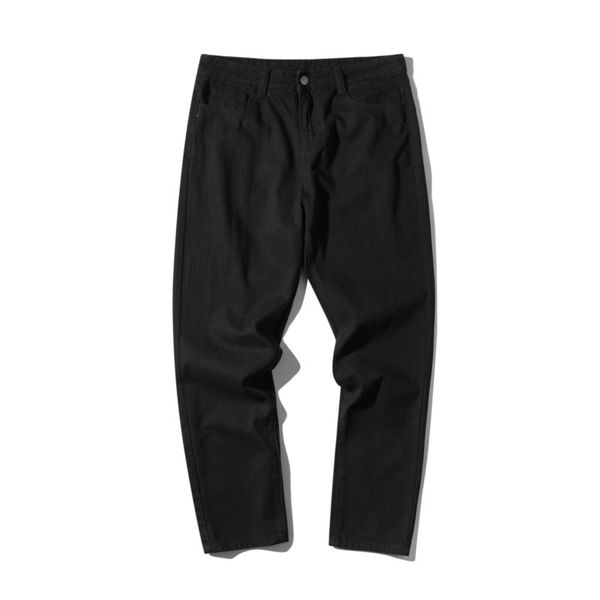 

2019 spring and summer new korean version bf wind couple casual men straight loose jeans solid color streetwear favourite, Blue