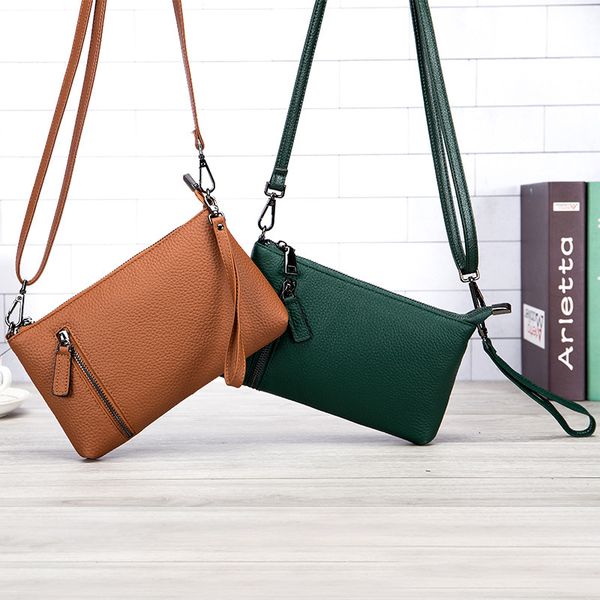 

new 2019 women's messenger bag genuine leather hands bags lady clutch bag multi-function female crosssbody shoulder