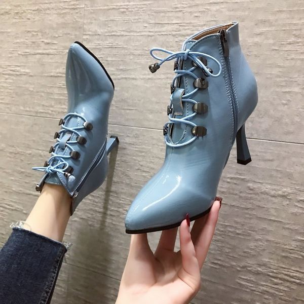 

winter boots lady women's rubber shoes rain boots-women booties ladies luxury designer zipper 2020 autumn pointy 2019 ankle, Black