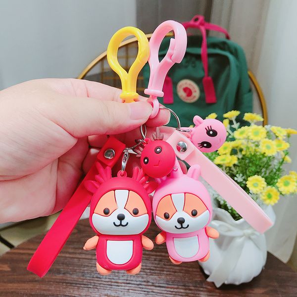 

creative cute simple cartoon diy transform squirrel keychain cartoon couple bag car pendant accessories, Silver