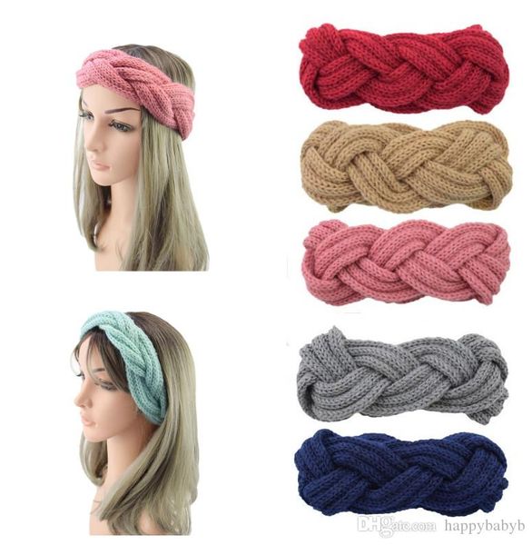 Women Winter Hairband Wool Knitted Ear warmer Headband Twist Knot Head Wrap Girl