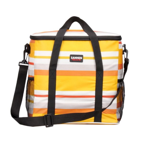 

new portable stripe cooler bag outdoor picnic keeping cool and warm drank refrigerator bag nb61