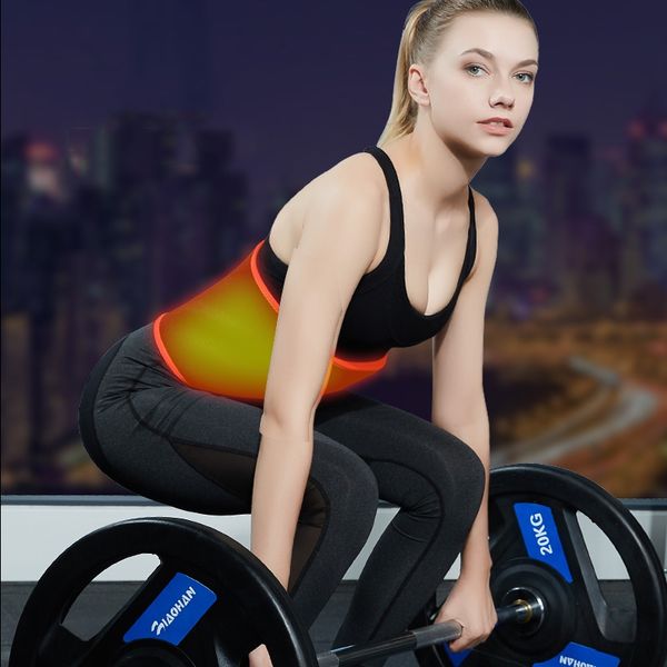 

adjustable sports waist belt women men gym weightlifting slim weight loss sweat band lumbar training fitness waist support brace, Black;gray