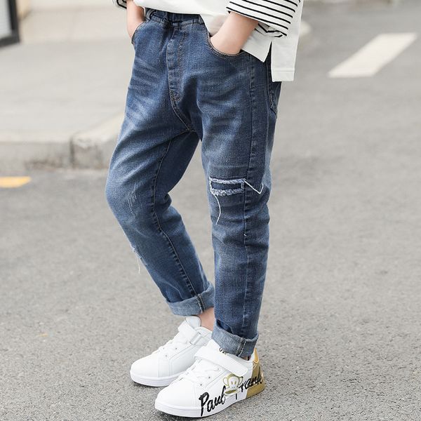 

children's pants autumn new boys jeans boys denim trousers, Blue