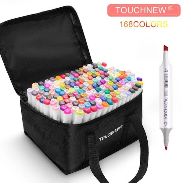

30 40 60 80 168 colors art markers touchnew dual tip color pens alcohol-based graphic artists markers set for kids adults anime