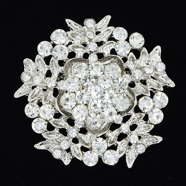 

expert brooch classic flower crystal silk scarf buckle lead needle pin clothes & accessories accessories, Gray