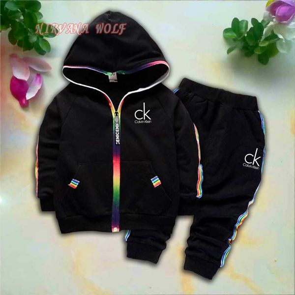 

clkln марка дети кардиган пальто брюки 2 шт. / компл. 1-4 т дети спортивные наборы радуга молния с длинным рукавом красочные полосы детские, White