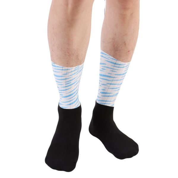 

anti-slip breathable gradient color cycling bicycle socks outdoor hiking running soccer basketball sweat-absorbing athletic sock, Black