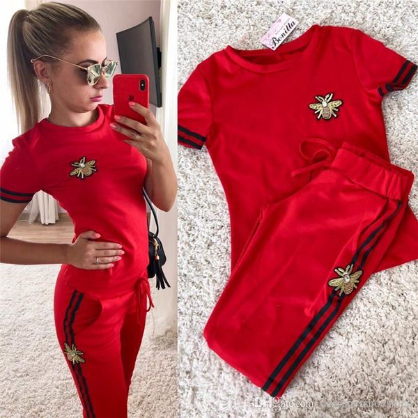 

fashion designer female clothing luxury women 2pcs panelled animal printed casual pants sports suit slim tracksuit, White