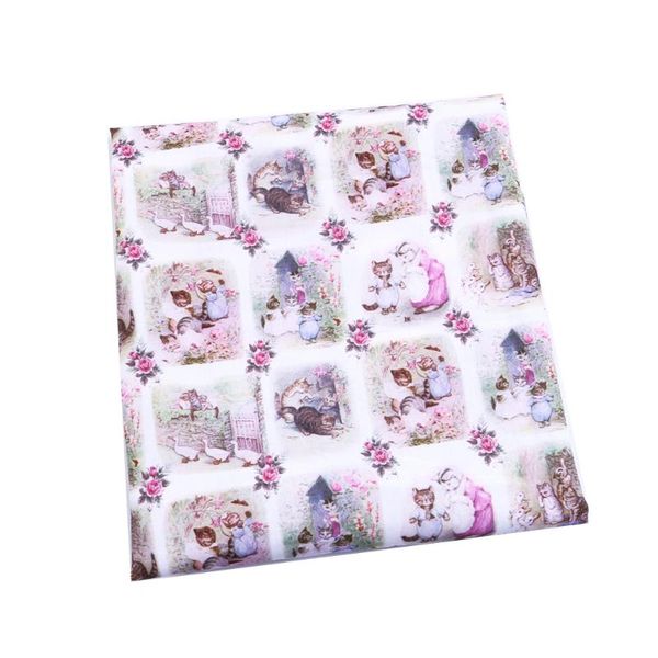 

david accessories 50*145cm cat sport patchwork polyester cotton fabric for tissue kids home textile for sewing doll,c3618, Black;white