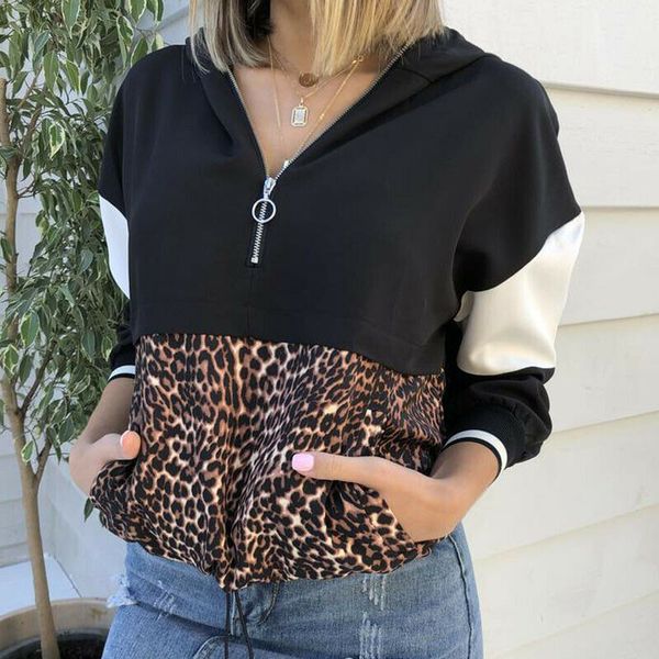 

autumn 2019 new casual hoodies women sweatshirt long sleeve hooded pullover coat blouse tracksuit, Black