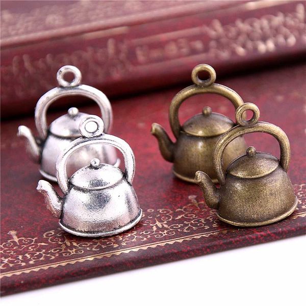 

sweet bell 40pc 19*16*10mm 3d kettle charms teapot pendant two color diy retro jewelry bracelet necklace charms pendant d6340, Bronze;silver