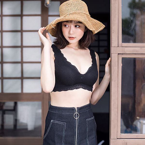 

2020 lace bras for women underwear lingerie bralette seamless push up brassiere femme vest sleeping bra wholesale, Red;black