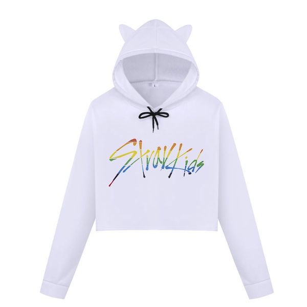 

2019 sweatshirt women stray kids kpop harajuku kawaii womens hoodies fashion casual plus size women crop sweatshirt tumblr, Black