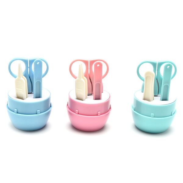 

4pcs lovely baby nail care set child scissors practical baby nail clipper trimmer convenient baby nail shell shear manicure kit