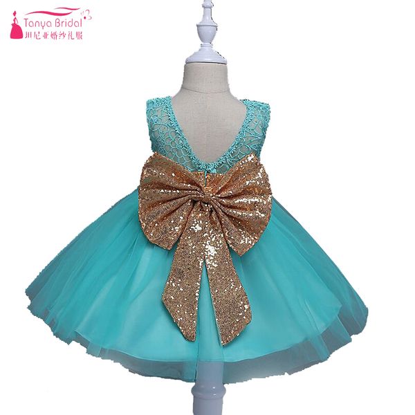 

mint green/pink/white cute little girls communion-dresses important party gowns lace with big sequined bow flower dresses zf007, Red;yellow