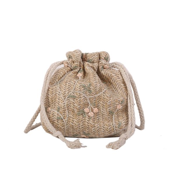 

crossbody bag for women 2019 new fashion straw bucket shoulder bags drawstring bag ladies mini lovely beach bag