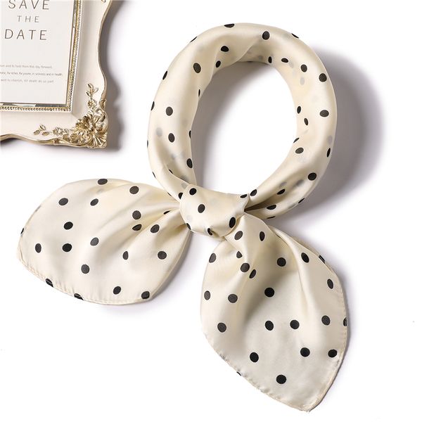 

2020 new women square scarf dot print hair neck silk scarfs for ladies foulard shawl female head scarves, Blue;gray