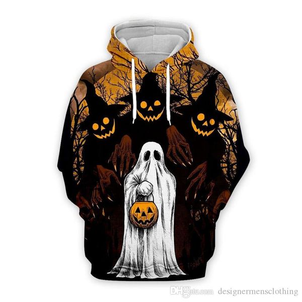 

halloween winter womens hoodie 3d digital printed womens hoodies skull pumpkin festival party casual ladies clothing, Black