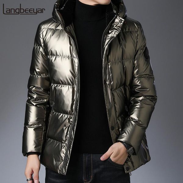 

grade 2019 winter fashion brand down jacket mens hooded korean streetwear feather coat duck down warm men clothes, Black