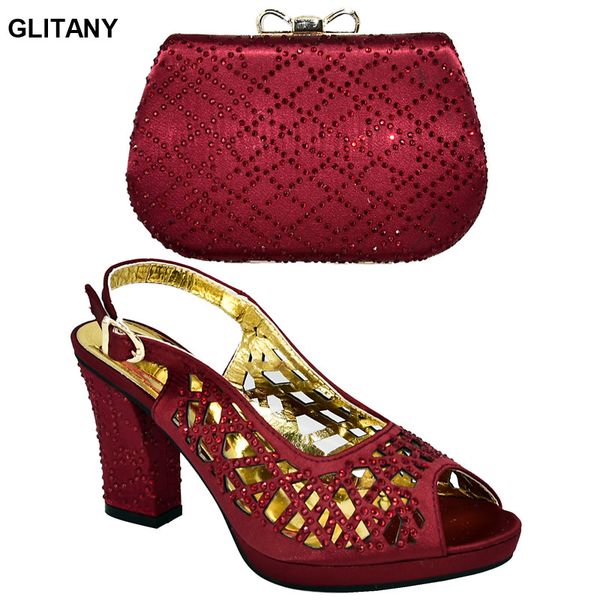 

arrival women shoes and bags to match set women shoes summer 2019 buckle strap italian african party pumps and bag, Black
