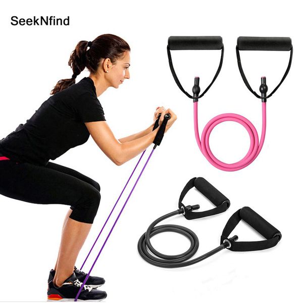 

120cm yoga pull rope elastic resistance bands fitness workout exercise tubes practical training rubber tensile expander