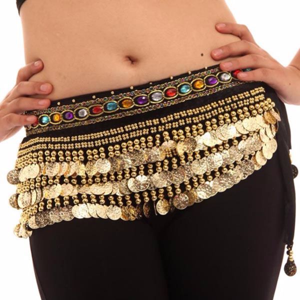 

flannelette women belly dancer costumes belt golden 248 sequins decorate dancer belts new, Black;brown