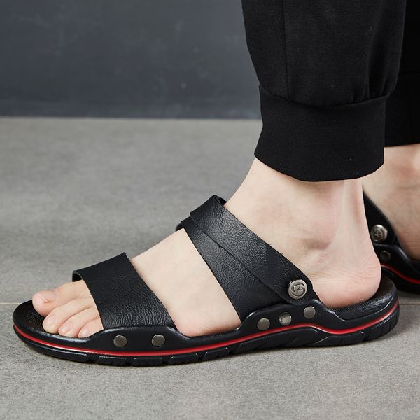 

men slippers non-slip outdoor beach men flip flops fashion summer casual shoes slides black sandals big size 48