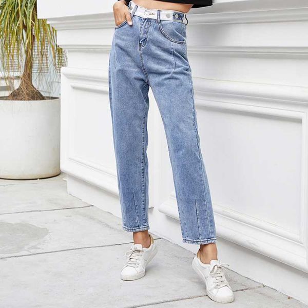 

pockets patchwork high waist jeans women streetwear straight jean femme blue 100% cotton pants