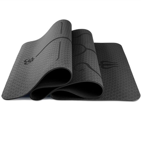 

6mm 183*61cm tpe yoga mat with position line non slip carpet mat for beginner environmental fitness gymnastics mats