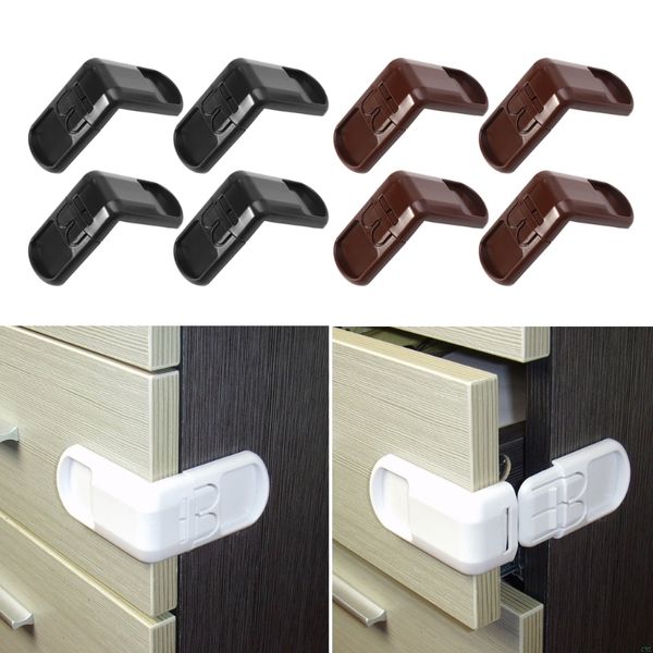 

4pcs baby child safety lock door buckle drawer cabinets anti pinch hand protect