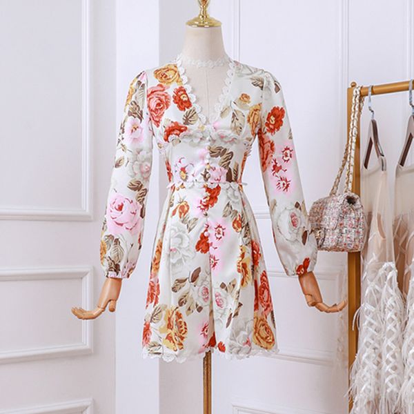 

printed bohemia floral patchwork lace trims jumpsuits 2020 summer women v-neck lantern sleeve holiday beach romper playsuit, Black;white