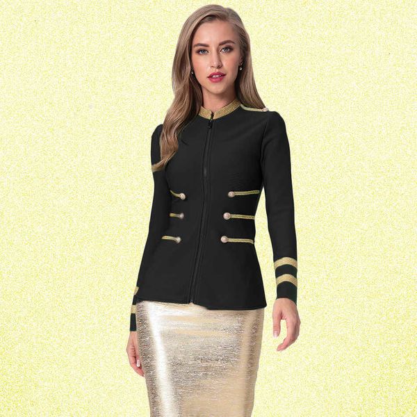 

womens coat women jacket 2019 fashion jacket short jacket womens long sleeve bandage zip band outerwear street style celebrity party, Black;brown