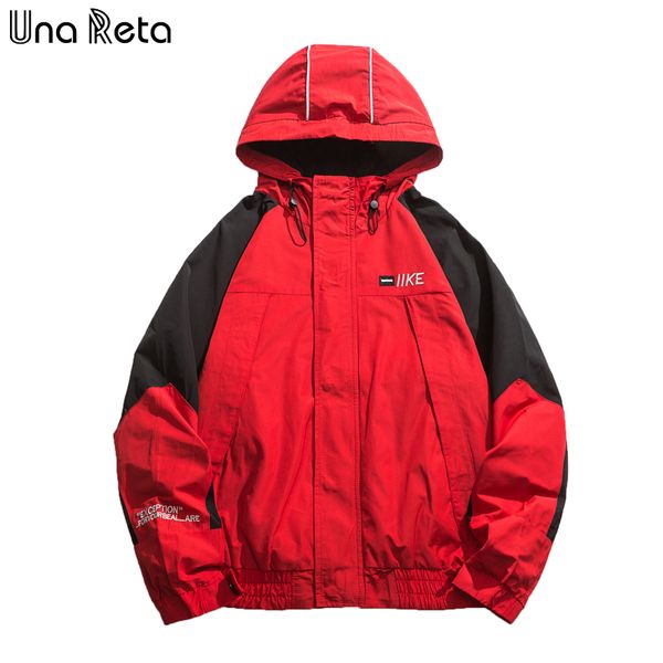 

una reta men jacket 2020 harajuku embroidery patchwork tracksuit coat with hooded men's clothing streetwear zipper jacket men, Black;brown