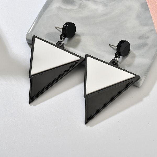 

geometric triangle earrings black white red green big acrylic earrings minimalist jewelry simple women pendientes, Silver