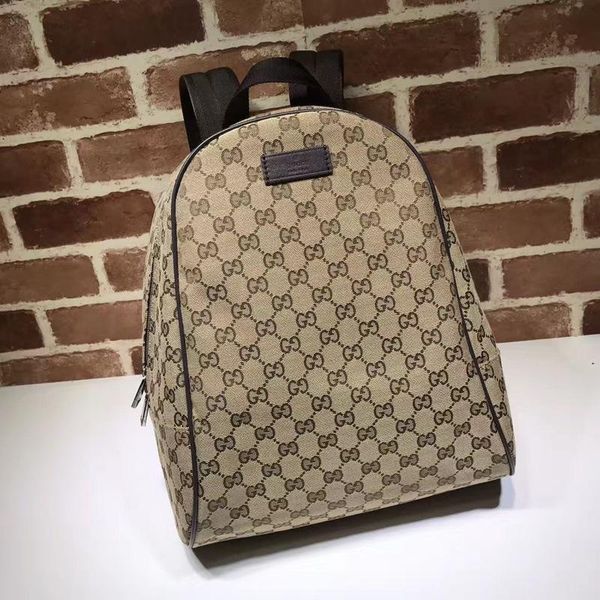 

2019 celebrity design letter embossed brown canvas leather backpack man woman 449906 canvas travel bag