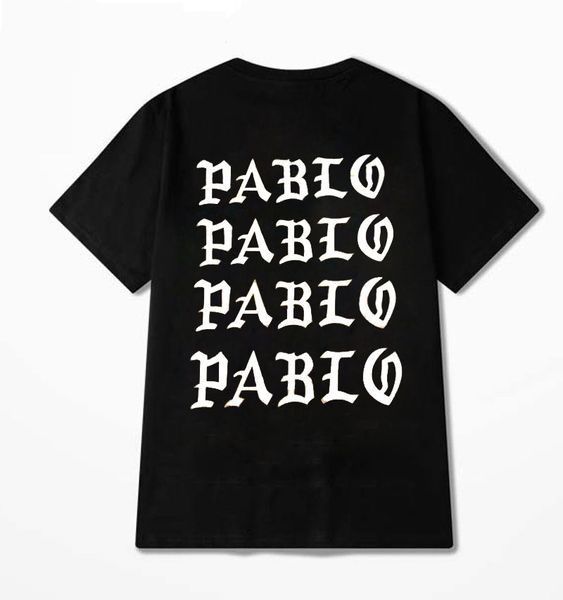 

pablo kanye fashion tshirt mens clothes summer black white t-shirt tee plus size 4xl top, White;black
