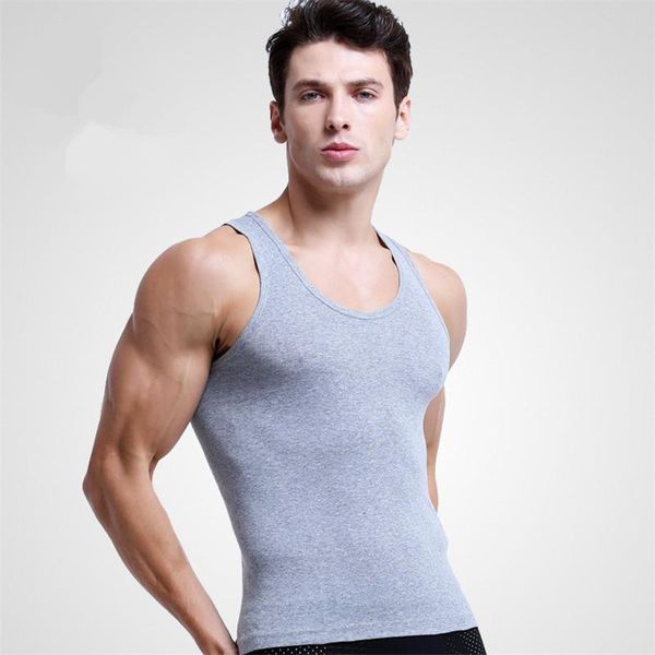 

new cotton mens sleeveless tank muscle vest cotton undershirts o-neck gymclothing t -shirts elegant 3pcs /lot, White;black